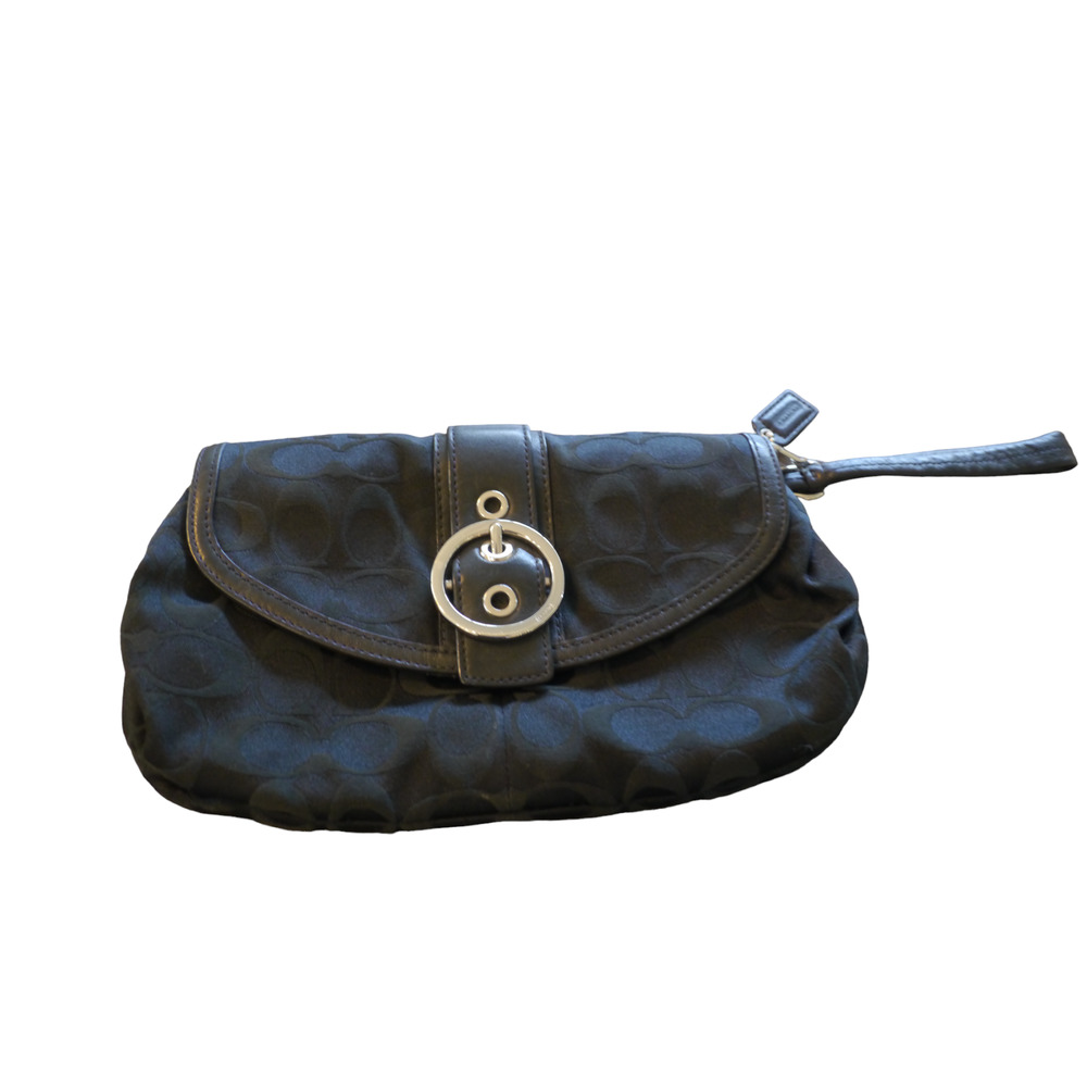 Coach Black Canvas Wristlet purse
